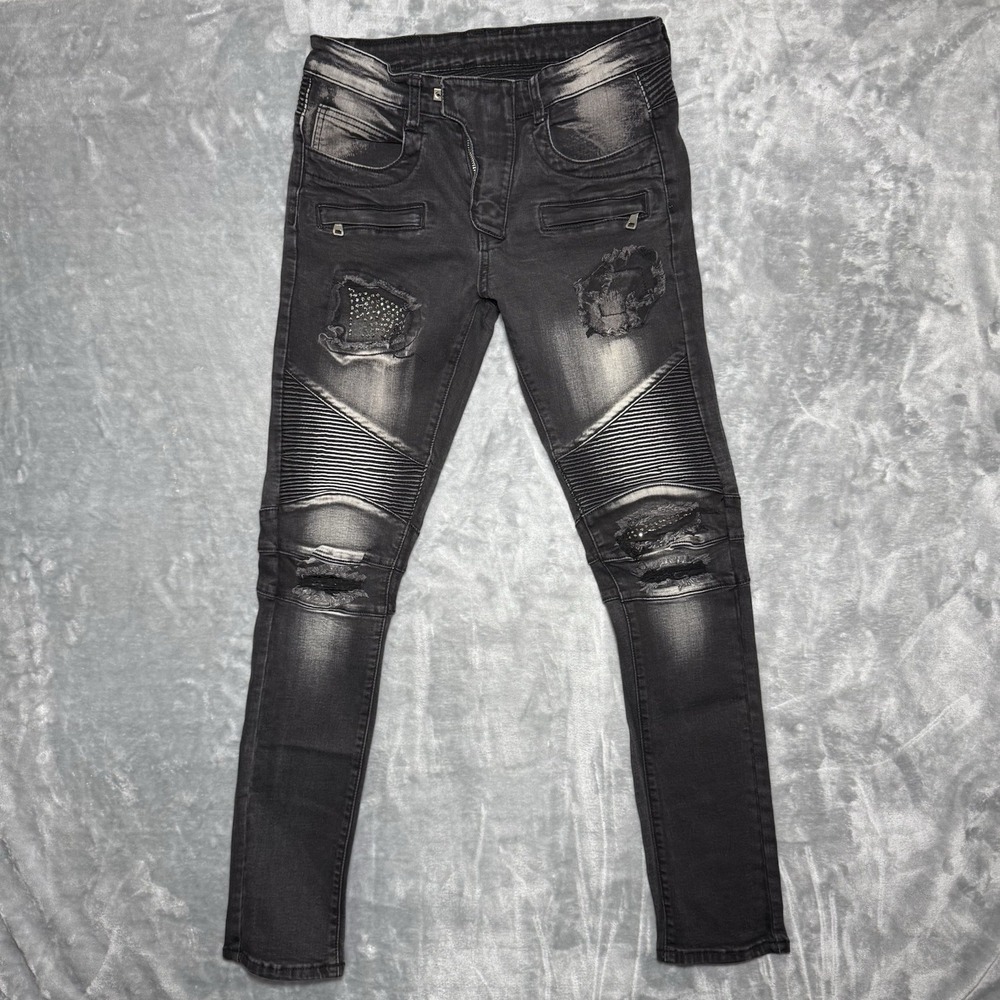 Savage Denim Black Skinny Jeans Men Sz 32